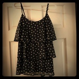 Candies ladies tank top polka dot ruffles size L